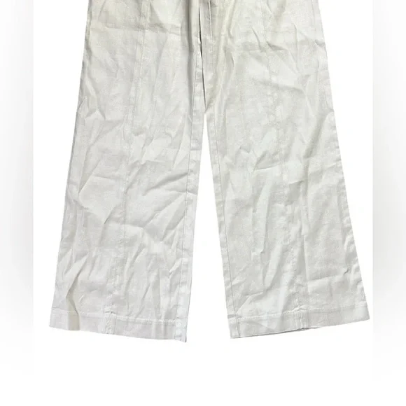 Evereve Womens 25 Beige Linen Blend High Rise Wide Leg Trousers - Picture 3 of 7